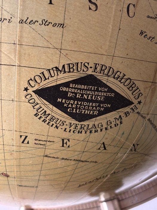 Terrestrial table globe - Rare Large Antique, Antiek en Kunst, Curiosa en Brocante