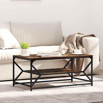 vidaXL Salontafel Rook Eiken 90 x 50 x 40 cm Engineered hout, Verzenden