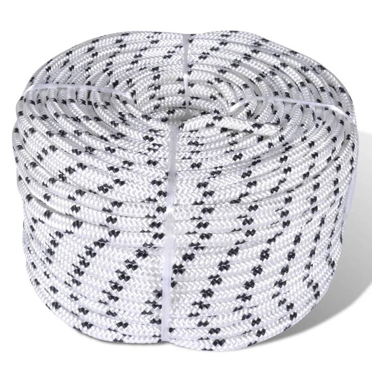 vidaXL Boottouw polyester gevlochten 12mmx50m, Bricolage & Construction, Quincaillerie & Fixations, Envoi