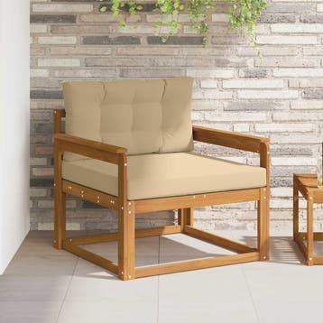 vidaXL Buiten Midden Sofa Naturel, Verzenden