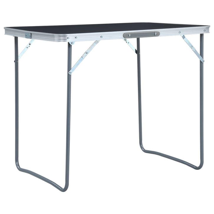 vidaXL Campingtafel inklapbaar met metalen frame 80x60 cm, Caravanes & Camping, Meubles de camping, Envoi