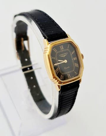 Longines - Tonneau Quartz Black Dial L960.2 - Zonder