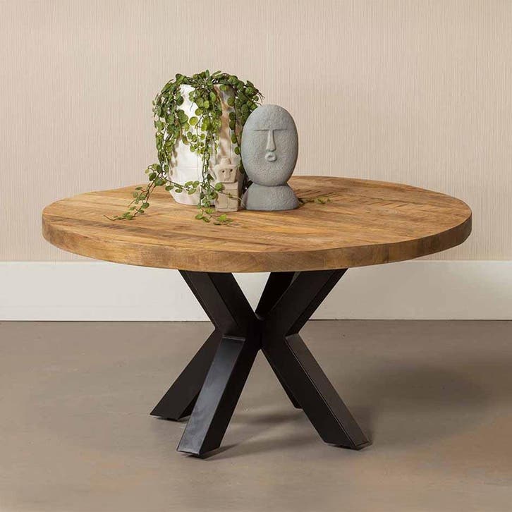 Salontafel Mangohout Tara Rond 90 cm, Huis en Inrichting, Tafels | Salontafels, Nieuw, Overige houtsoorten, Rond, Verzenden