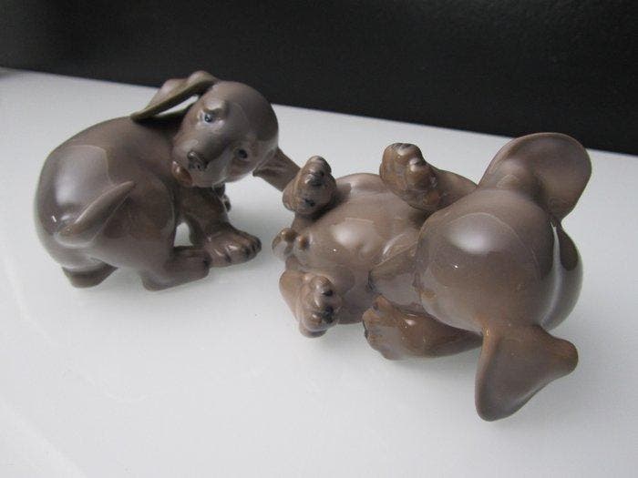 Royal Copenhagen - Figuur - Puppys (2) - Porselein, Antiquités & Art, Antiquités | Verre & Cristal
