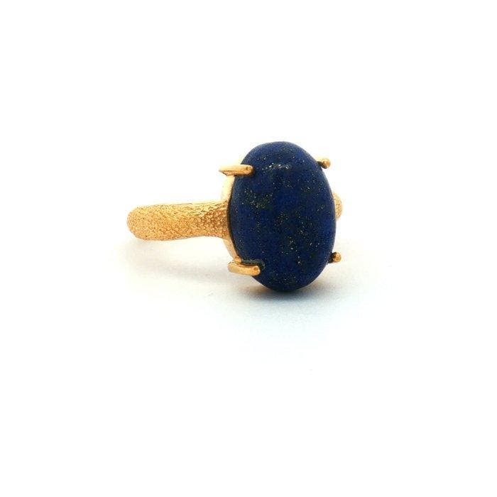 Zonder minimumprijs - Ring Zilver - 5.00ct. tw. Lapis lazuli, Bijoux, Sacs & Beauté, Bagues