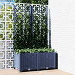 vidaXL Plantenbak met trellis blauwgrijs 80x40x136 cm PP, Verzenden