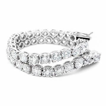 Armband - 14 karaat Witgoud - 11.75ct. tw. Diamant