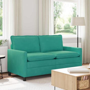 vidaXL bank / zetel Turquoise 156 x 81 x 87,5 cm Fluweel, Huis en Inrichting, Verzenden, Nieuw