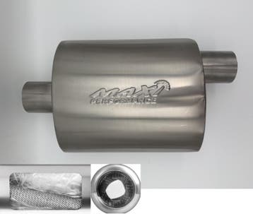MAX Spiral Straight Flo Performance rvs uitlaat demper 2,5, Ophalen of Verzenden
