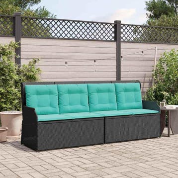 vidaXL Tuinbank Zwart poly rattan, Verzenden, Nieuw