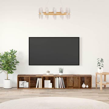 vidaXL Tv-meubelset 2 st Oud Hout Bewerkt hout, Huis en Inrichting, Verzenden, Nieuw