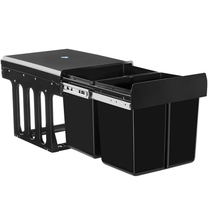 tectake Inbouw prullenbak Ashlyn, 2-voudige scheiding, 30L,, Huis en Inrichting, Woonaccessoires | Prullenbakken, Verzenden