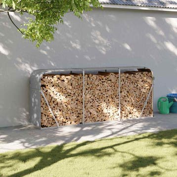 vidaXL Haardhoutopslag 234x45x100 cm gegalvaniseerd staal, Verzenden