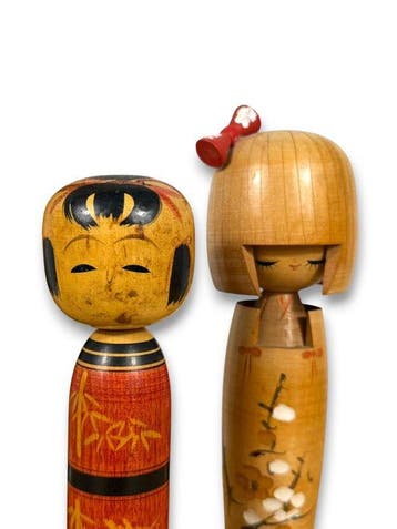 Set van 3 kokeshi - Hout - Osaburo et Kawamura Shoji - Japan, Antiquités & Art