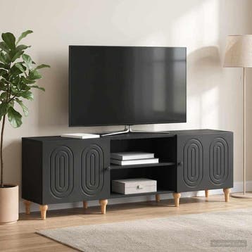 vidaXL TV Kast Zwart 150 x 31 x 50 cm Bewerkt hout, Verzenden, Nieuw