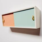 Kabinet - Hout, Resopal - Trapeziumvormige kastjes uit de, Antiek en Kunst