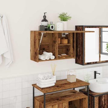 vidaXL Badkamerwandkast 60x25x40 cm bewerkt hout oud, Verzenden, Nieuw