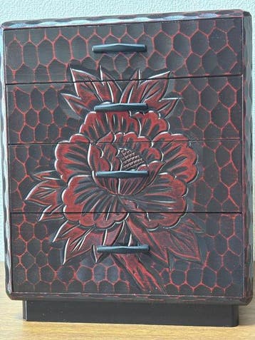 Traditional Japanese Kamakura-bori YC280 - Ladekast - Hout -