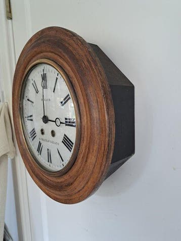 Horloge de gare - A Chateaubriant - Antique Bois, Laiton,, Antiquités & Art