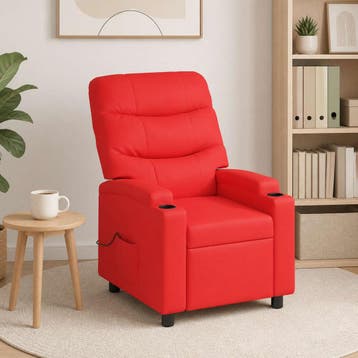 vidaXL Massage-relaxfauteuil Rood 75 x 93 x 102 cm Stof, Verzenden, Nieuw