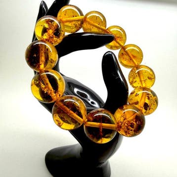 Exclusieve armband met Baltisch barnsteen kralen, 17 mm,, Nieuw