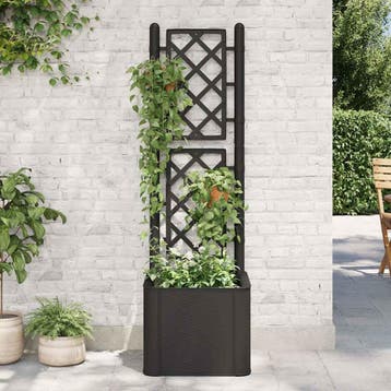 vidaXL Plantenbak hoog met latwerk en zelfbewateringssysteem, Tuin en Terras, Bloempotten, Verzenden, Nieuw
