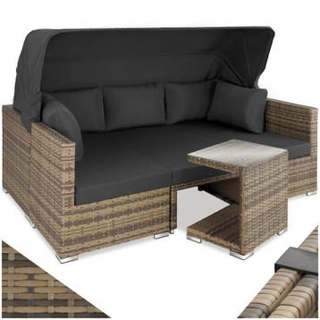 Rotanlounge met aluminium frame San Marino - natuur, Verzenden