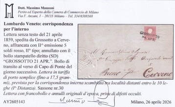 Italiaanse oude staten - Lombardije Venetië - 1859 Tweede, Gestempeld