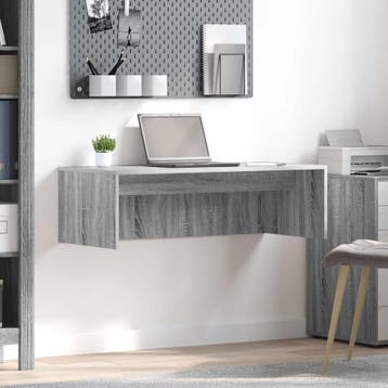 vidaXL Aan de muur bevestigd bureau Grijs Sonoma Bewerkt, Verzenden