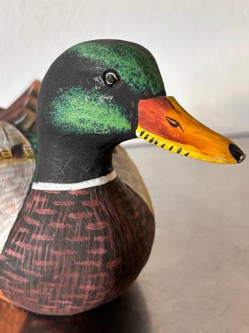 Lokeend - Beautiful Vintage Folk Art Mallard Duck –