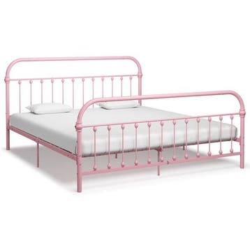 Cadre de lit 180x200 rose metal - Retour -41% (bedframe), Maison & Meubles, Verzenden, 200 cm, 180 cm, Klassiek