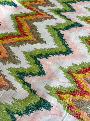 Katoenen rasatello Digitale druk Exclusief ontwerp ZIG ZAG M