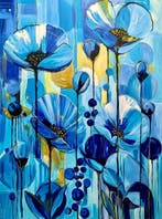 Kiri Aguilera (1982) 120 x 90 cm - Amapolas Azules en Sueño