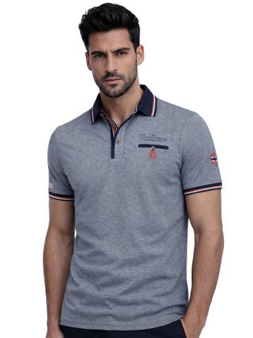 Geographical Norway Denim Polo Shirt Blauw Kblended, Verzenden, Nieuw
