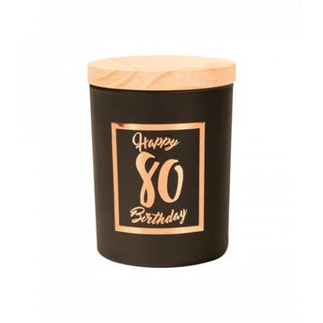 Geurkaars 80 Jaar Zwart 8cm, Verzenden