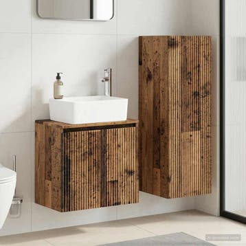 vidaXL Badkamermeubel Set 2 st Oud hout 33 x 34,5 x 100 cm, Verzenden, Nieuw