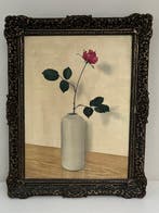 Wim van der Weerd (1913–1996) - Bloemstilleven met roos