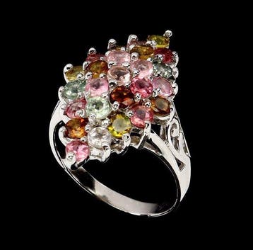 Zonder minimumprijs - Ring 14K witgoud verguld 925