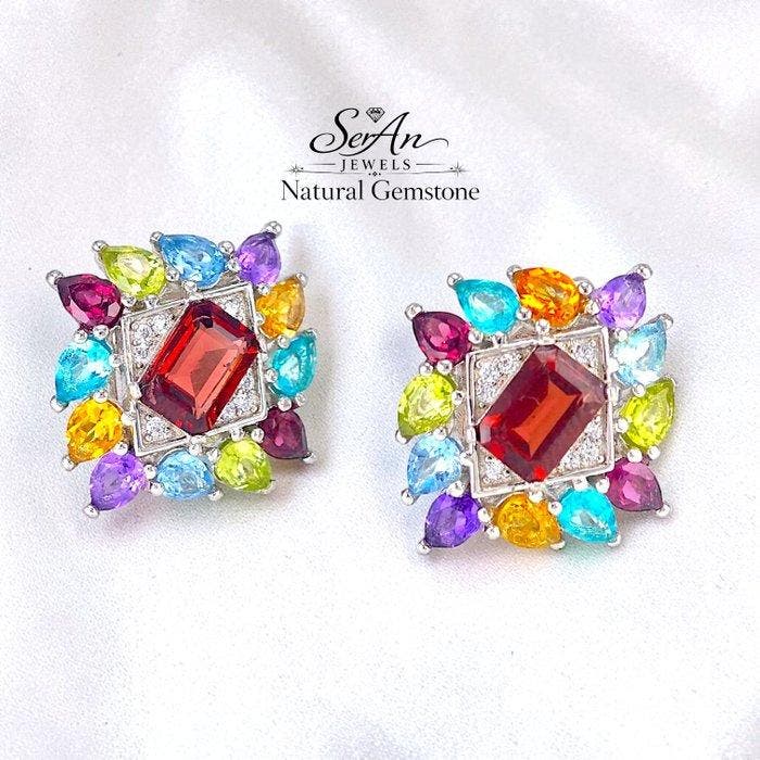 Sans prix de réserve - Boucles doreilles cocktail Argent,, Handtassen en Accessoires, Antieke sieraden