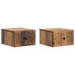 vidaXL Muurbevestigde Nachttafel 2 pcs Oud hout 33 x 34,5 x, Verzenden