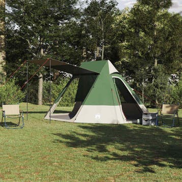 vidaXL Camping Tent 10-persoons Waterdicht Groen taft, Verzenden, Nieuw