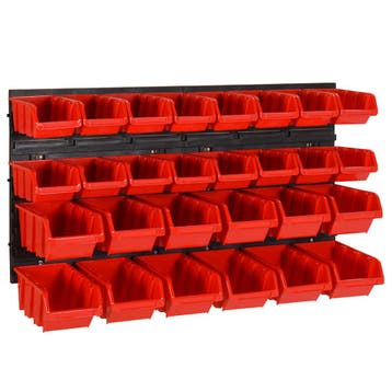 vidaXL 30-delige Sorteersysteemset 77x39 cm polypropeen rood, Verzenden, Nieuw