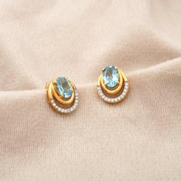 Cocktail oorbellen - 14 karaat Geel goud - 1.82ct. tw.