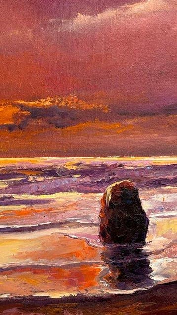 Vitaly Leshukov - Atardecer Marino, Antiek en Kunst, Kunst | Schilderijen | Klassiek