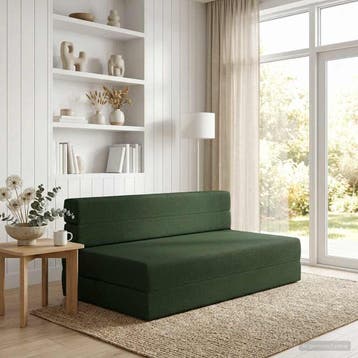 vidaXL Vouwbare Sofa Bed Donkergroen 152 x 86,5 x 60 cm Stof, Verzenden