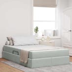 vidaXL Opbergbed met matras met matras Lichtgrijs 120 x 190, Verzenden, Nieuw