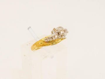Ring - 18 karaat Witgoud, Geel goud - Diamant