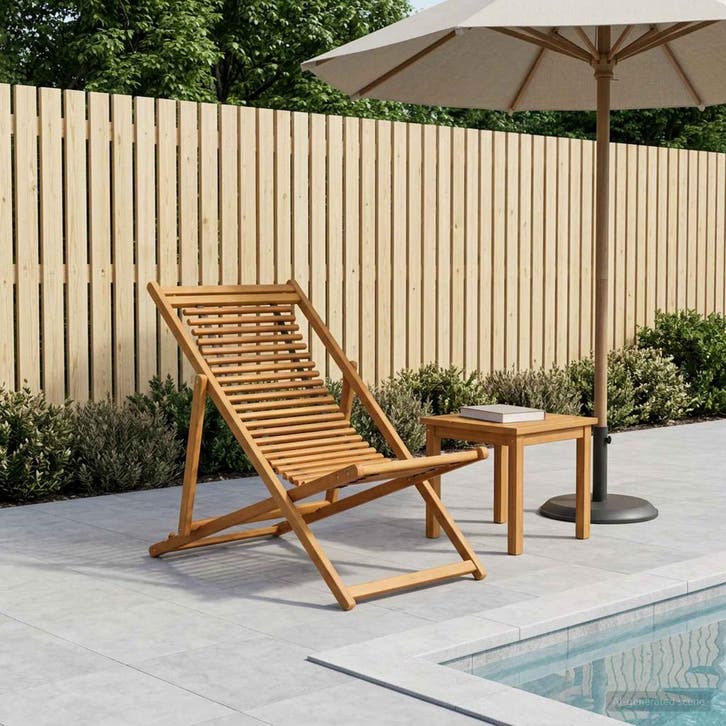 vidaXL Ligstoel 3 Positie massief eucalyptushout Naturel, Tuin en Terras, Ligbedden, Nieuw, Verzenden