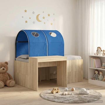 vidaXL Bed met Tunnel 3 st Sonoma eiken en blauw Bewerkt, Verzenden