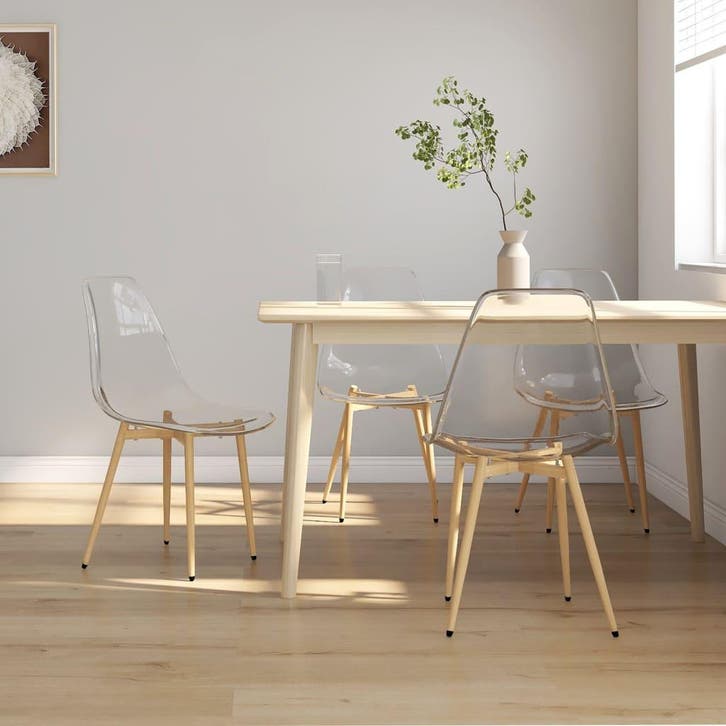 vidaXL Eetkamerstoelen 4 st PET transparant, Huis en Inrichting, Stoelen, Nieuw, Verzenden